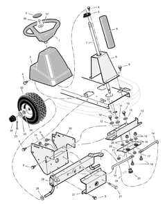 Steering Diagram and Parts List for 309300X50A  Briggs and Stratton Lawn Tractor